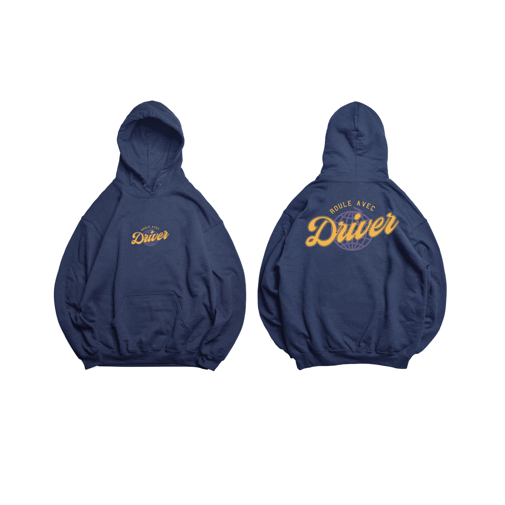 SWEAT CAPUCHE "ROULE AVEC DRIVER" - MARINE