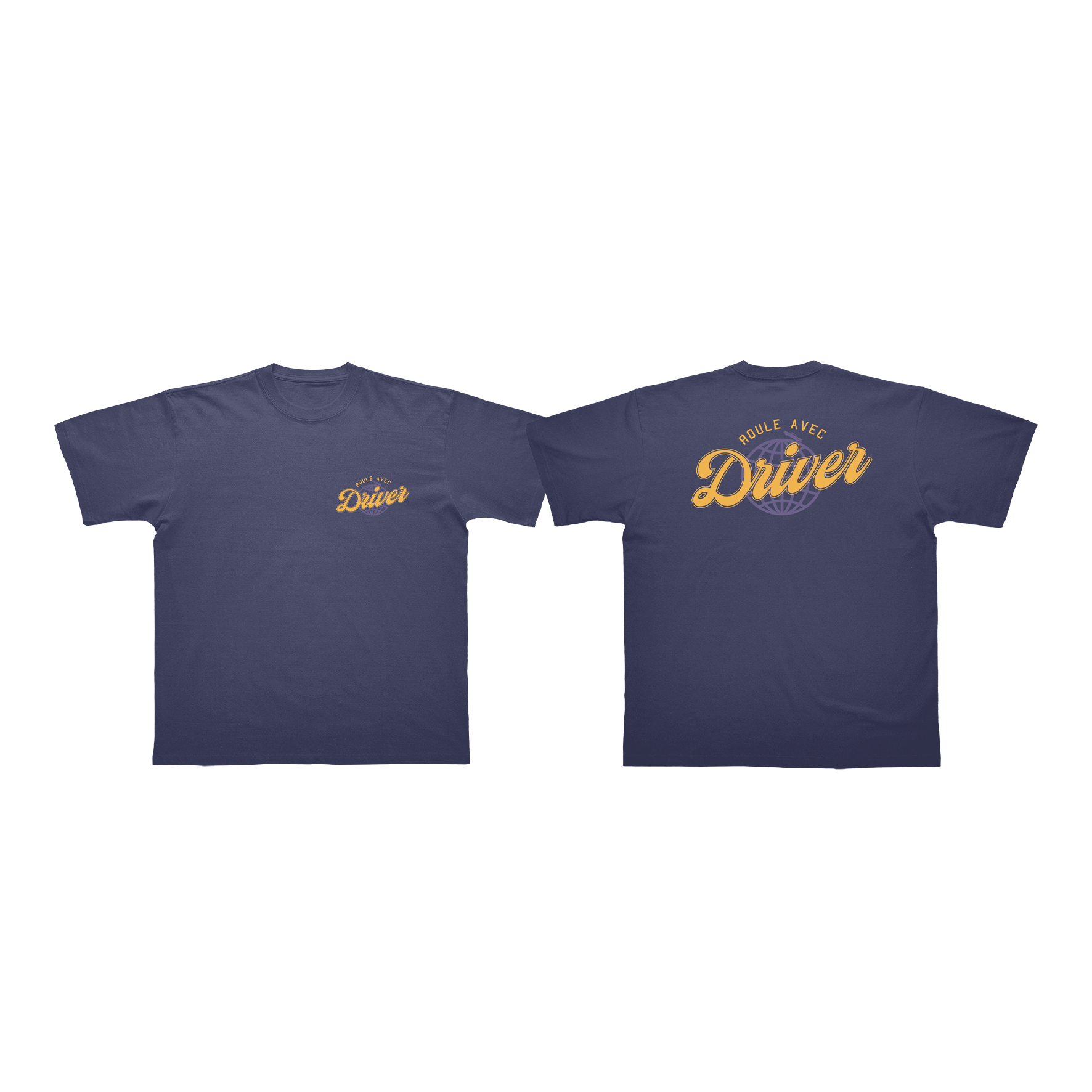 T SHIRT "ROULE AVEC DRIVER" MARINE