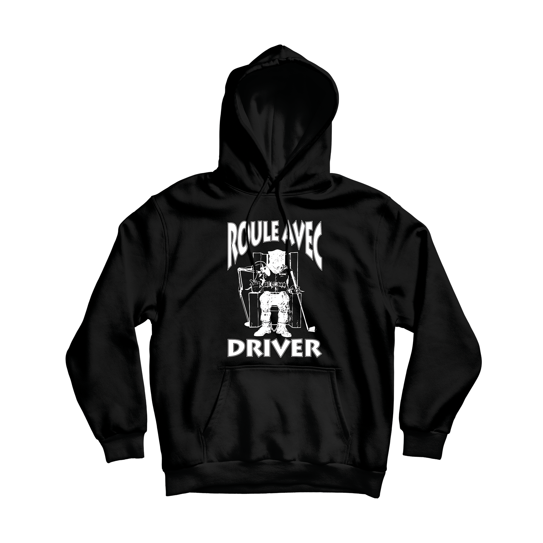 SWEAT CAPUCHE "ROULE AVEC DRIVER" NOIR